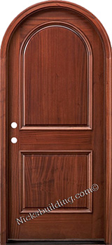 RT2 round top mahogany entry door 2 panel